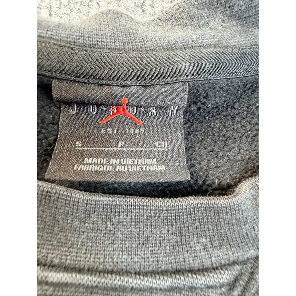 Jordan Flight Crewneck Sweatshirt Mens Small Black Faded Fleece Pullover Jacket